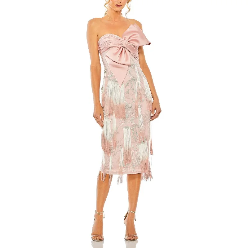Mac Duggal Womens Embellished Fringe Cocktail And Party Dress Tunics Luxurious high-end