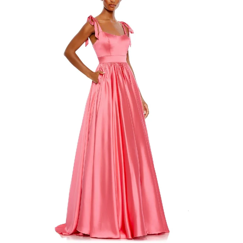 Mac Duggal Womens Satin Ballgown Evening Dress Tunics Bridal satin