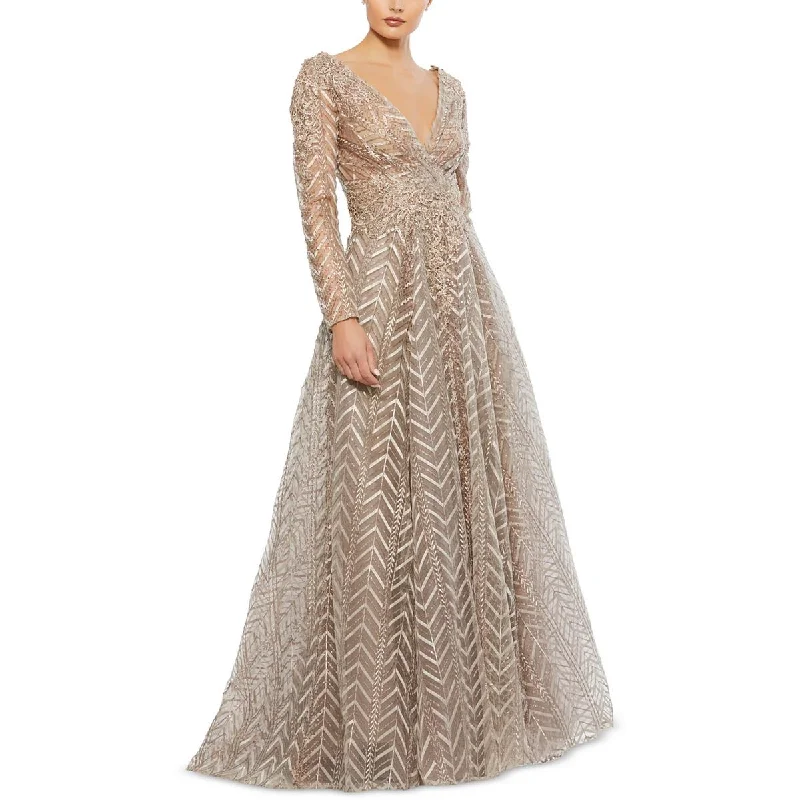 Mac Duggal Womens Sequined Evening Dress Tunics Custom made