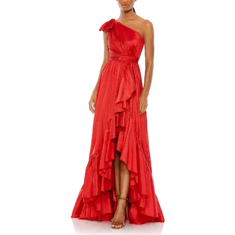 Mac Duggal Womens Shantung One Shoulder Evening Dress Tunics Ceremony elegant