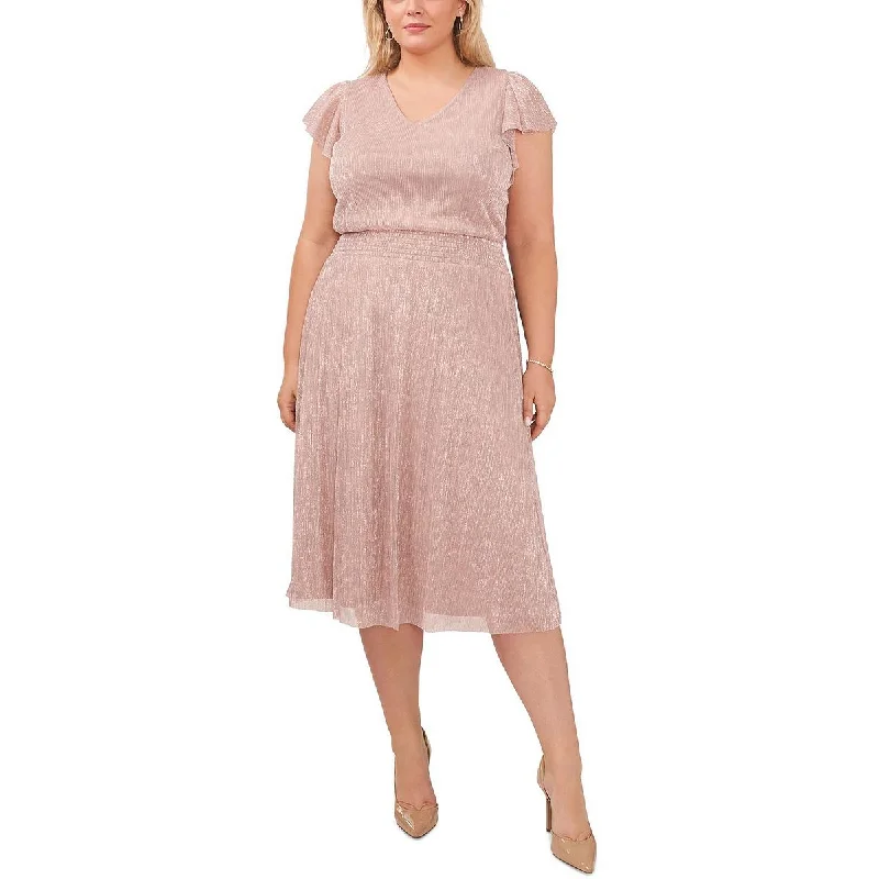 MSK Womens Plus Metallic Long Cocktail and Party Dress Tunics Timeless classic