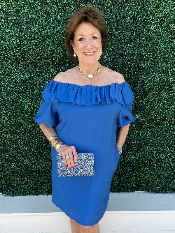 Deep Sea Ruffle Dress