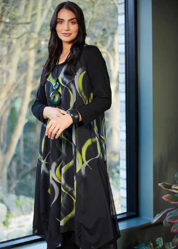 Ora Mesh abstract print dress