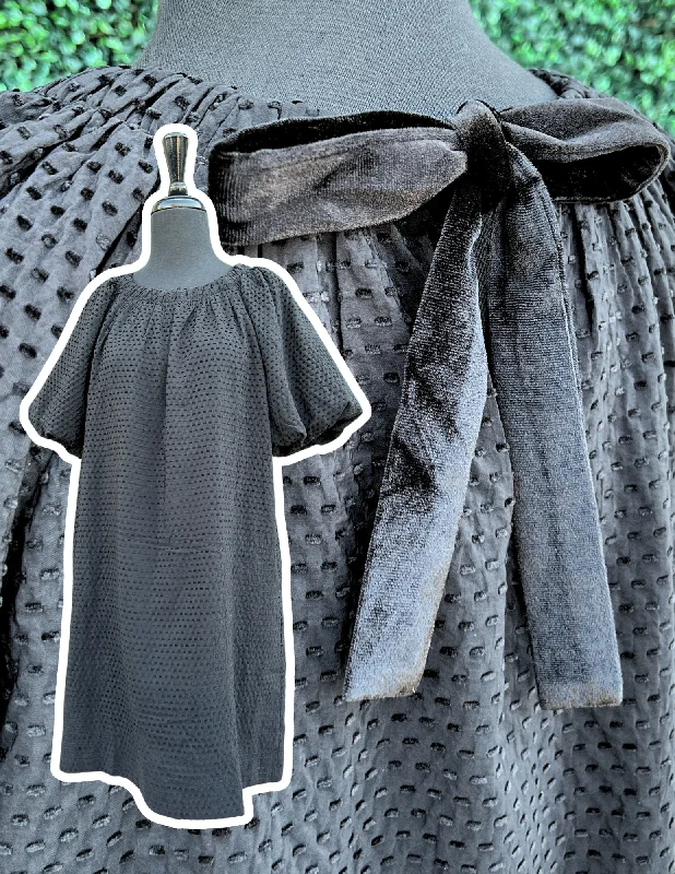 Velvet Bow & Polka-Dot Dress