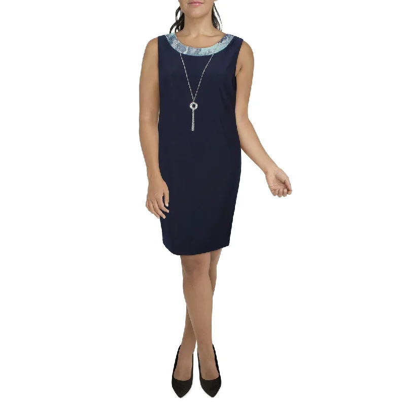 R&M Richards Womens Contrast Trim Knit Cocktail And Party Dress empire Waist empire