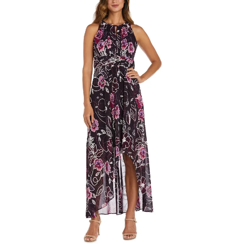 R&M Richards Womens Floral Print Hi-Low Cocktail And Party Dress