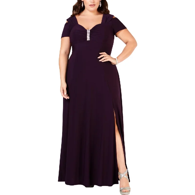 R&M Richards Womens Plus Cold Shoulder Formal Evening Dress Tunics Review highly