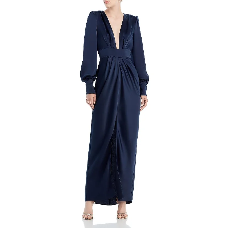 Ramy Brook Womens Madelane Front lit Long Evening Dress Tunics Velvet soft