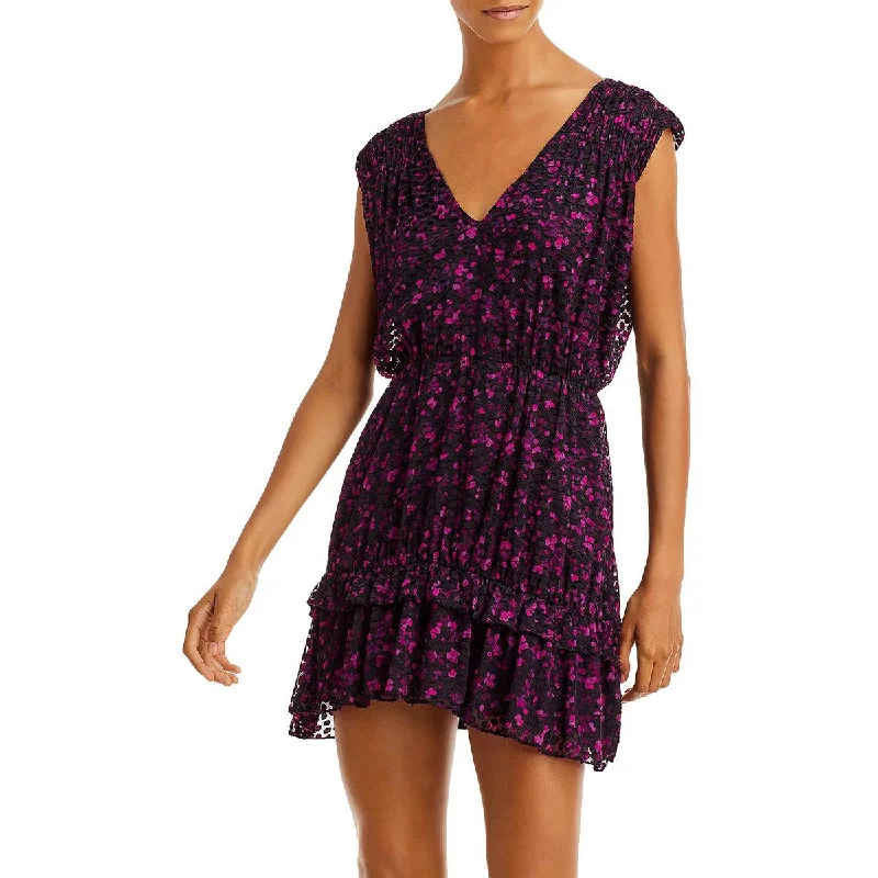 Ramy Brook Womens Romina Printed Mini Cocktail and Party Dress Tunics Plaid country