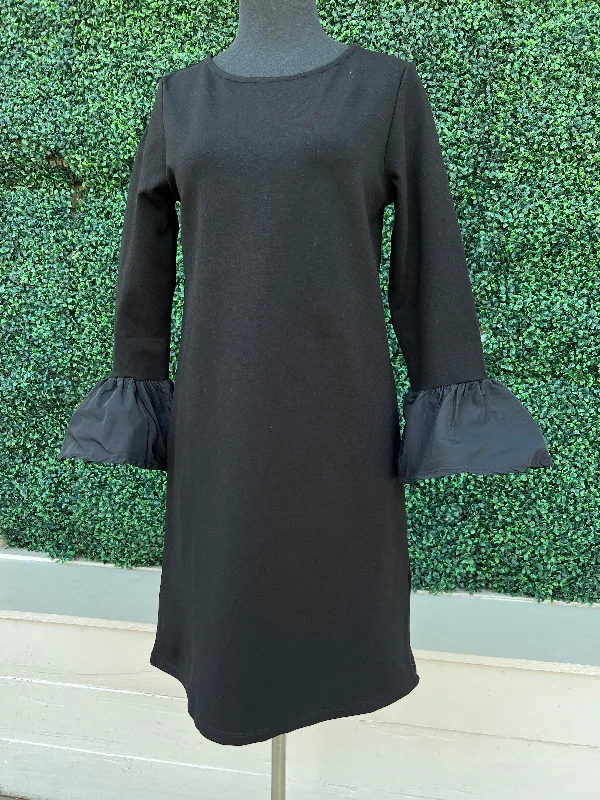 Bell Ruffle Sleeve Ponte Dress