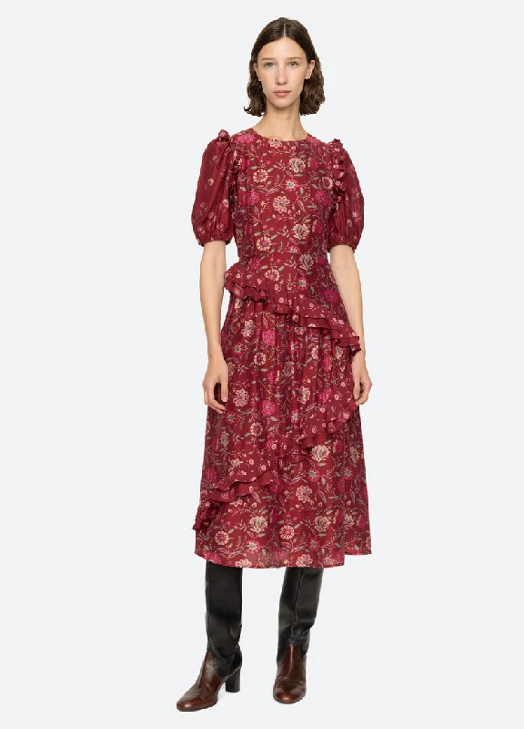 Dress Famke Print Puff Aw24-104 Magenta