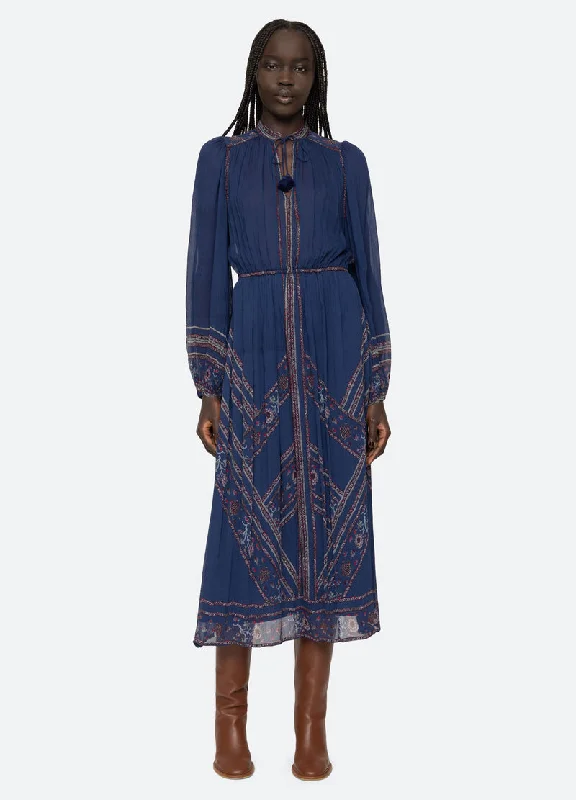 Dress Valeria Print Pf24-167 Navy