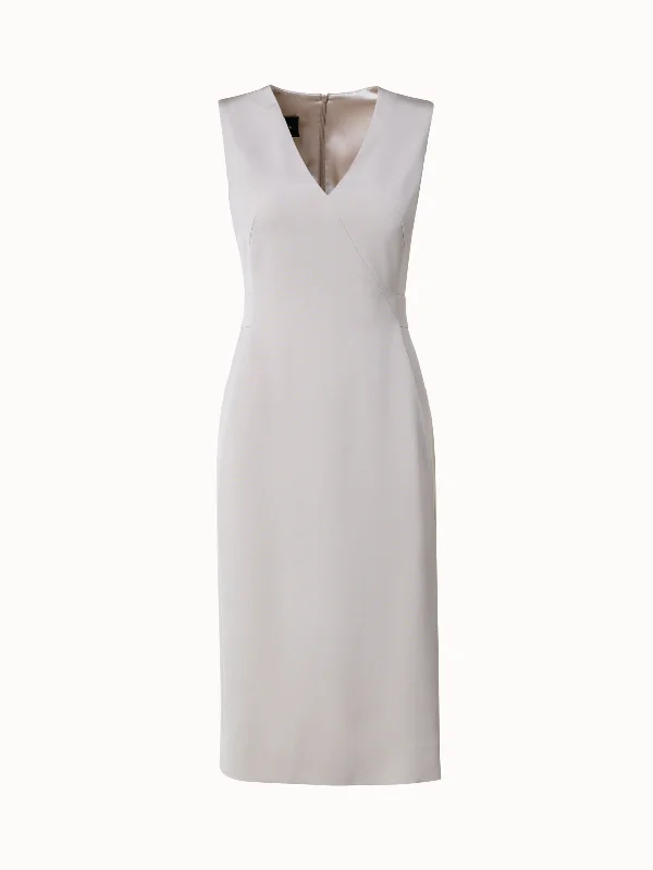 Silk Stretch Crêpe Sheath Dress
