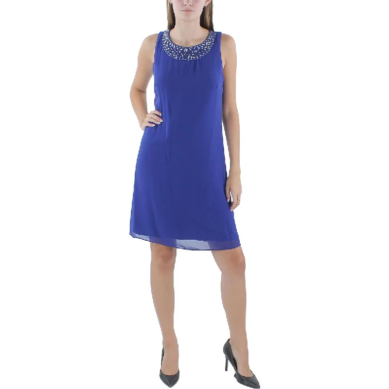 SLNY Womens Embllished Knee Length Cocktail And Party Dress Tunics Yoga stretchy