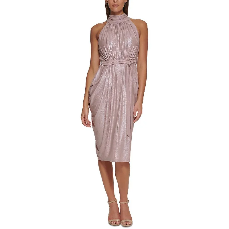 Tommy Hilfiger Womens Halter Metallic Cocktail and Party Dress Tunics Practical durable
