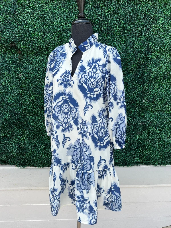 Dramatic Toile Pattern Dress