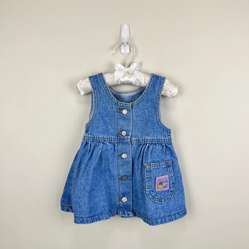 Vintage Lee Blue Jean Jumper Dress 12 Months USA