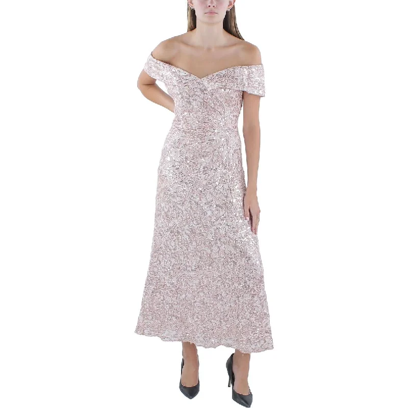 Xscape Womens Lace Soutache Evening Dress Tunics Distressed trendy