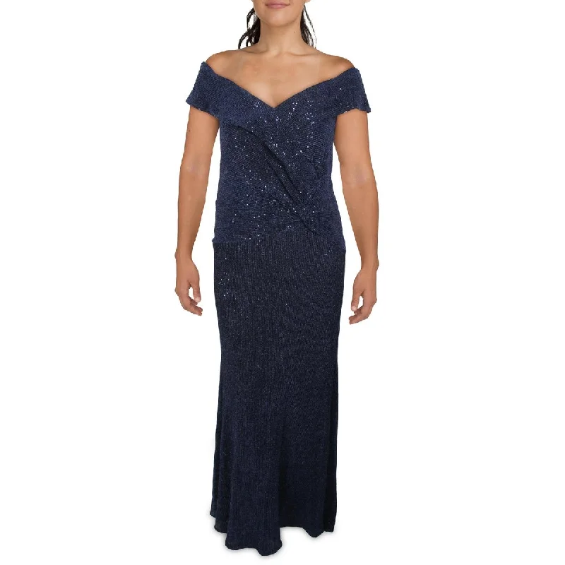 Xscape Womens Plus Sequined Maxi Evening Dress Tunics Formal black
