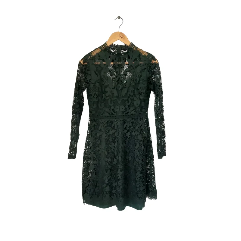 Zara Green Lace Knee Length Dress | Gently Used |