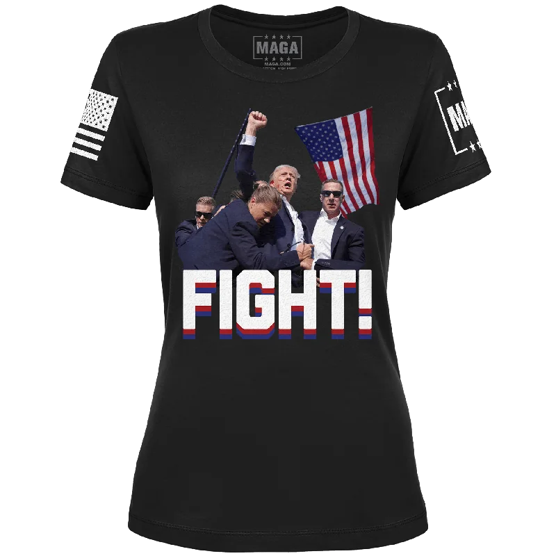 Trump Fight Ladies Tee Chenille Blend Fleece Blend Nylon Blend