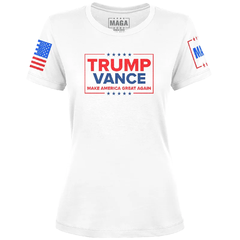 Trump Vance - MAGA Ladies Tee Thin T-Shirt Open Front Quick Dry