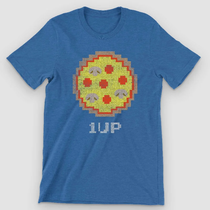 8-bit Arcade Pizza Graphic T-Shirt Real Fur Shearling Chenille