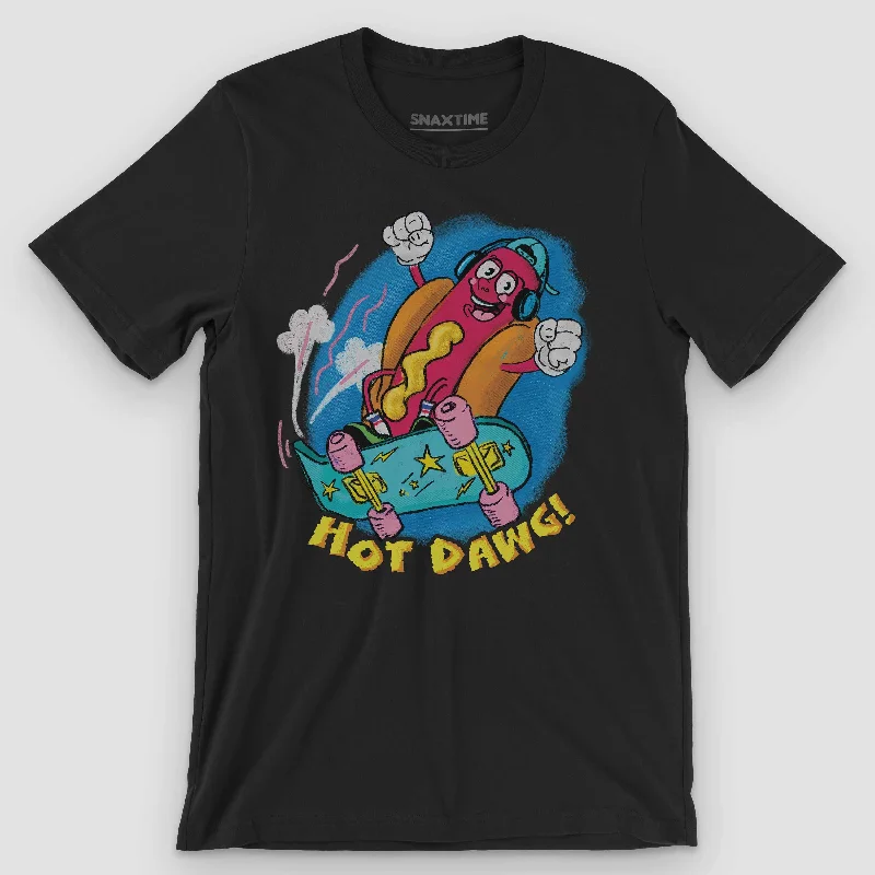 Retro Cartoon Hot Dog Skater Graphic T-Shirt