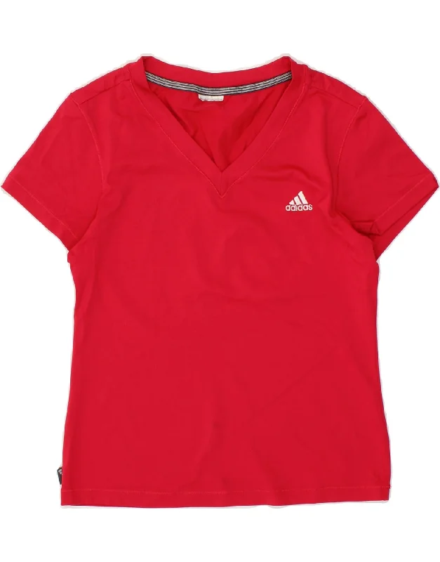 ADIDAS Womens T-Shirt Top UK 12 Medium Red