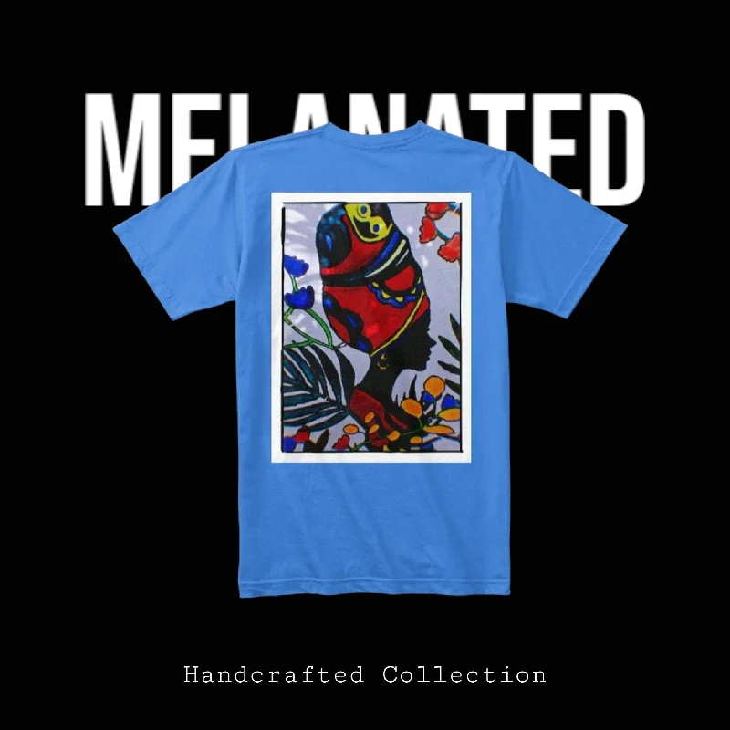 Colorful Unisex Hand-Drawn Graphic T-Shirt Fleece Fabric Down Fabric Feather Fabric
