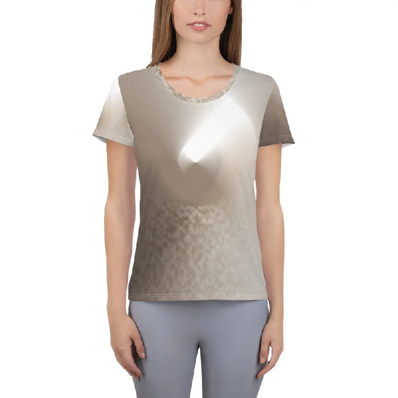 All-Over Print Women's Athletic T-shirt Welt Pockets Slit Pockets Flap Pockets