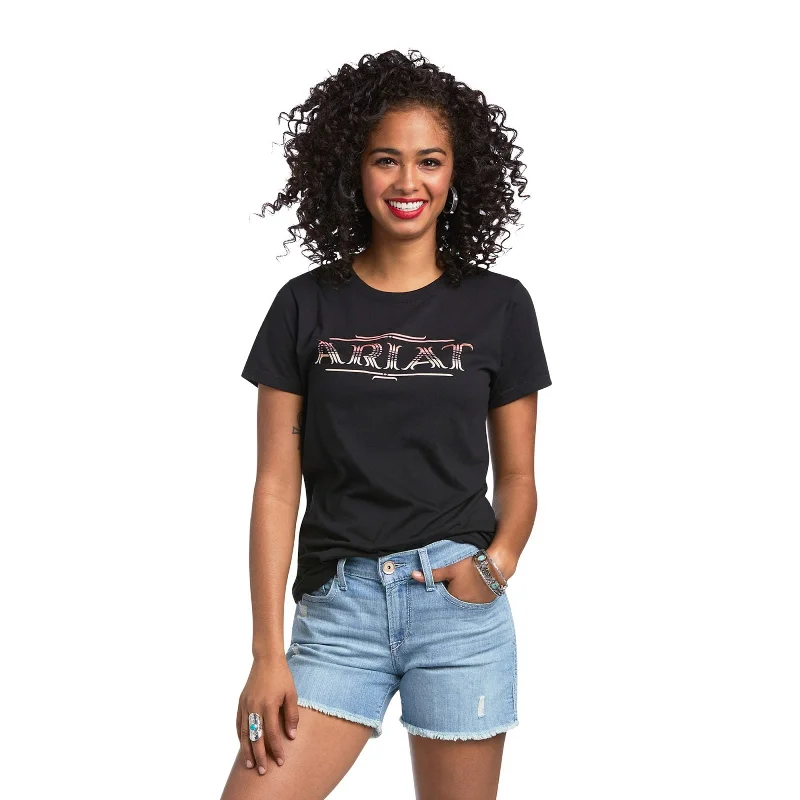Ariat Serape Style Black T-Shirt Thin T-Shirt Open Front Quick Dry