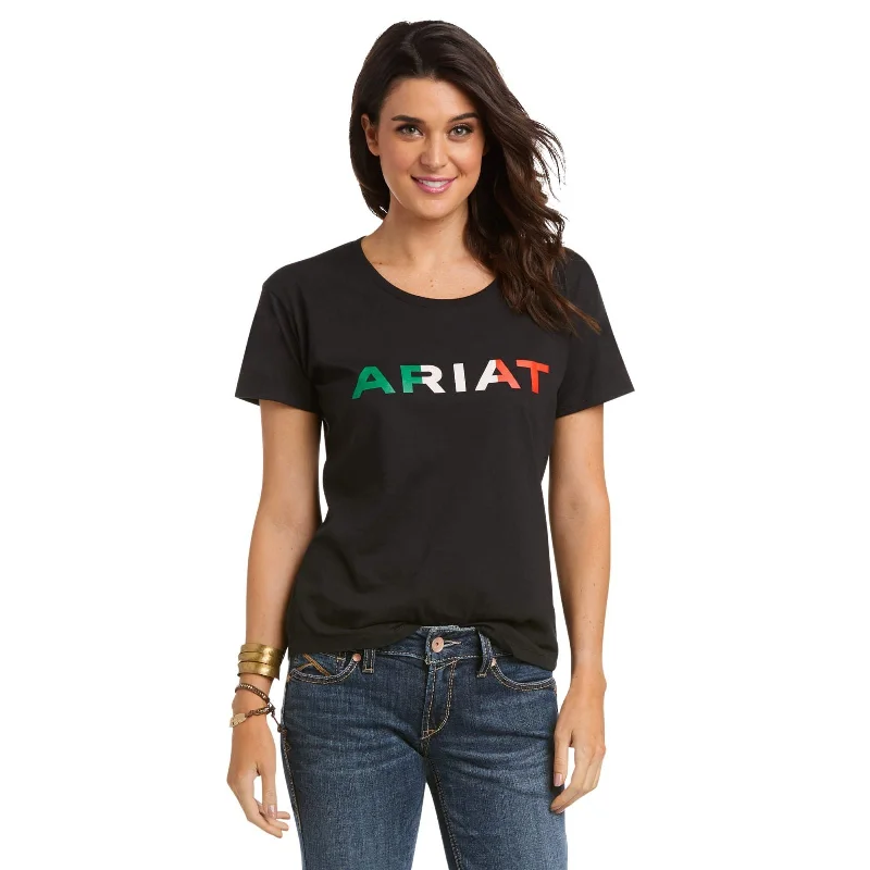 Ariat Viva Mexico Black T-Shirt Chenille Blend Fleece Blend Nylon Blend