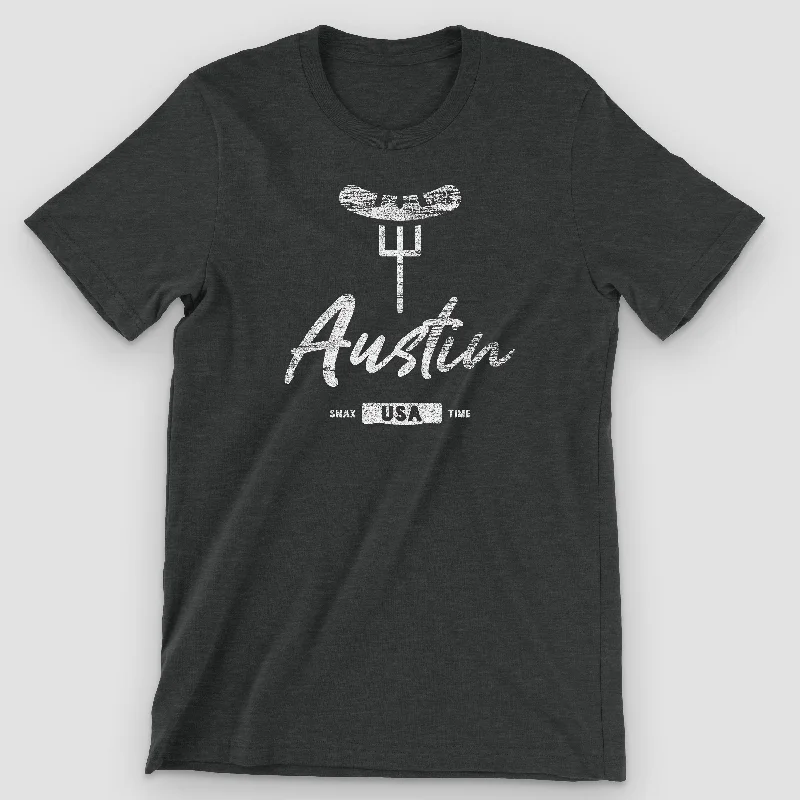Austin Texas BBQ Graphic T-Shirt Houndstooth Herringbone Solid