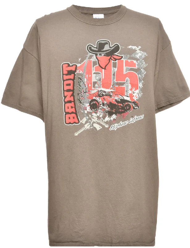 Bandit Racing Grey Gildan Printed T-shirt - XL