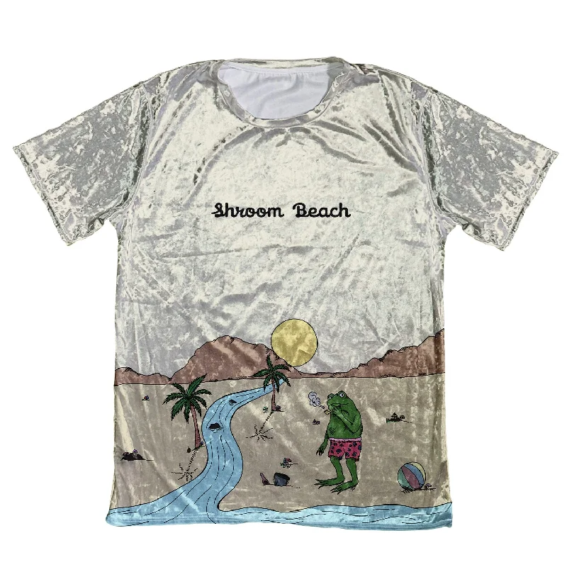 Beach Vibes Velvet Unisex Tee Zippered Buttoned Snapped
