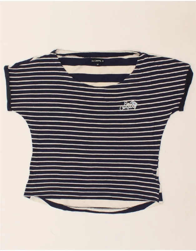 BEST COMPANY Womens T-Shirt Top UK 14 Medium Navy Blue Striped Nautical