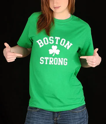 Boston Strong Irish Shamrock Girl's T-Shirt Oversized T-Shirt Spandex breathable