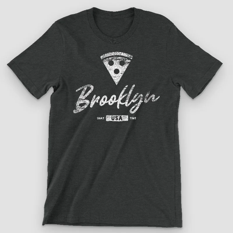 Brooklyn New York Pizza Slice Graphic T-Shirt Seamless Knitted Crochet