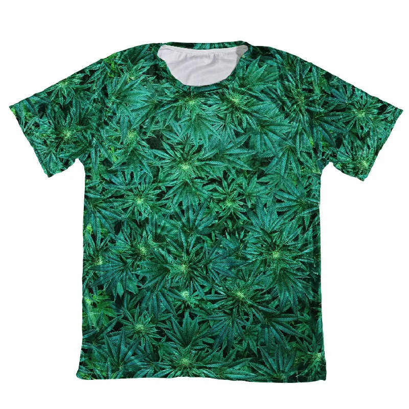 Canna~ Velvet Unisex Tee Solid Color Striped Floral