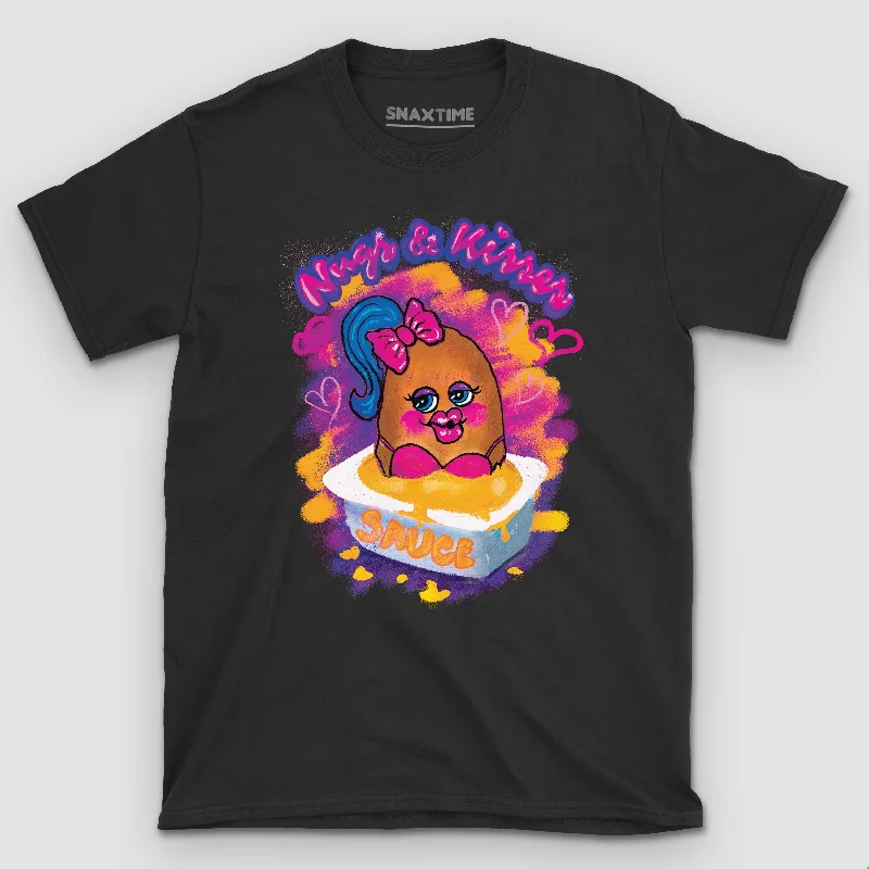 Nugs and Kisses Graphic T-Shirt Striped Floral Plaid