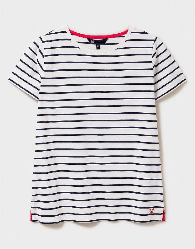 White Navy Stripe