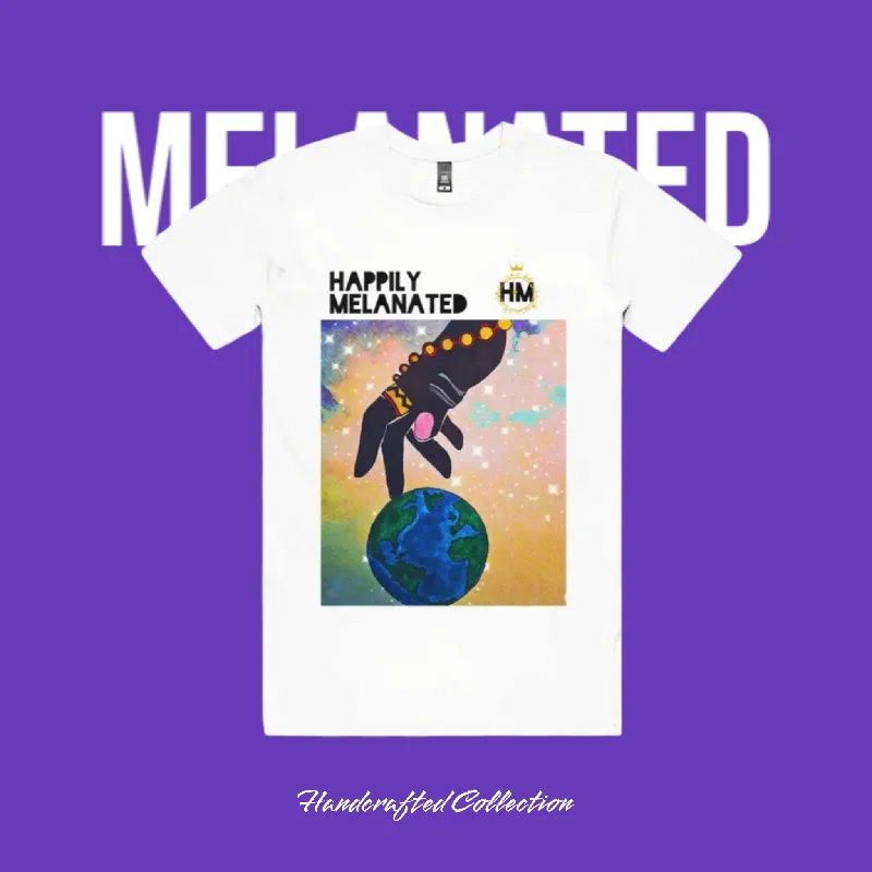 Cosmic Motif Unisex Tee, Hand-Drawn Art & Empowering Quotes Rayon Velvet Corduroy