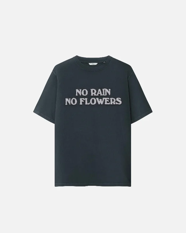 Felt Flower Tee Solid Print Embellished