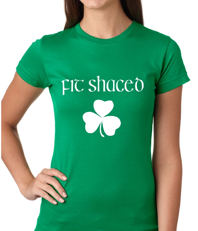 Fit Shaced (Shit Faced) St. Patricks Day Shamrock Drinking Girls T-shirt Anti-Shrink Durable Soft