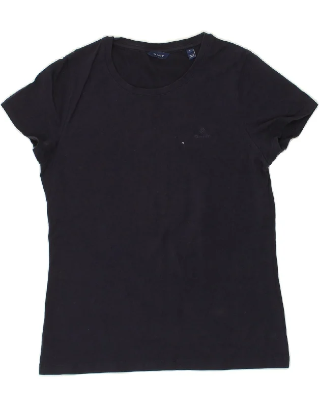 GANT Womens T-Shirt Top UK 10 Small Navy Blue Cotton