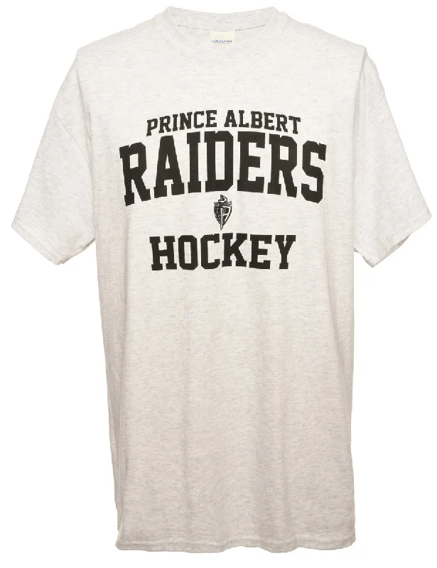 Gildan Raiders Hockey Sports T-shirt - M Anti-Pilling Machine Wash Handmade