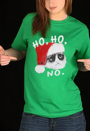 Ho Ho No Angry Cat Girl's T-Shirt Chenille Blend Fleece Blend Nylon Blend