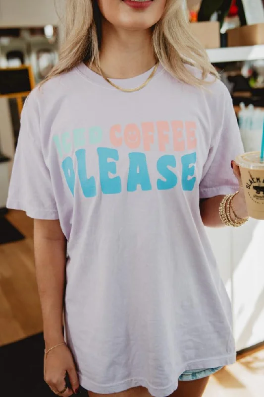 Iced Coffee Please Cute Funny Graphic Tee