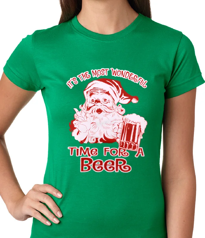 It's The Most Wonderful Time for a Beer Funny Christmas Ladies T-shirt Chenille Blend Fleece Blend Nylon Blend It's The Most Wonderful Time for a Beer Funny Christmas Ladies T-shirt Chenille Blend Fleece Blend Nylon Blend
